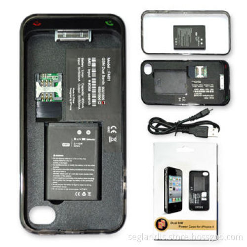 Portable Battery, Suitable for Apple's iPhone 4, with Double Capacity and Endless Talking